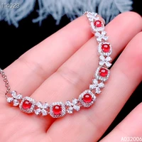 kjjeaxcmy fine jewelry 925 sterling silver inlaid natural ruby bracelet delicate female elegant bracelet support testing
