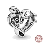 Новый бусины из стерлингового серебра 925 ажурные с изображением музыкальных нот Шарм DIY ювелирных украшений, драгоценные бусины, подходят к оригинальным, соответственные Европейской Пандоре обаятельные браслеты ювелирные изделия 2021