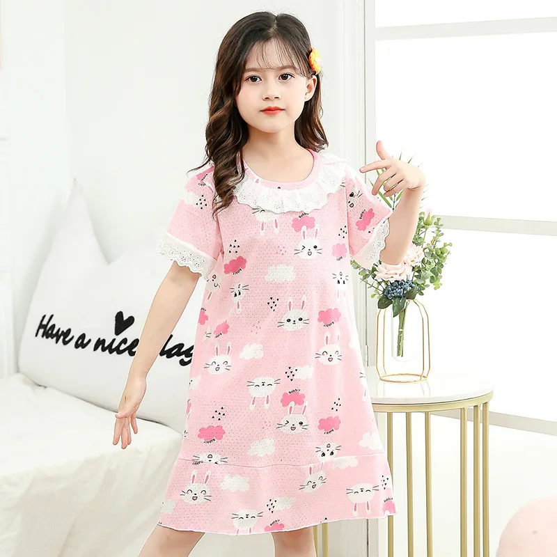 

Girls Night Dress Kids Nightgowns for Medium Big Kids Children Teenagers Summer Sleep Dresses Sleepwear Pajamas Summer Clothing