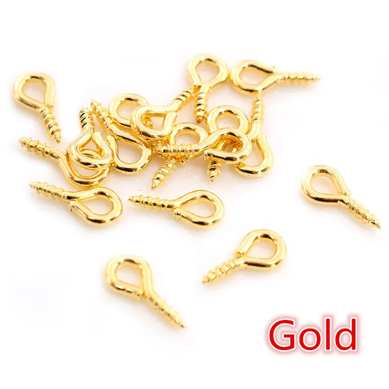 200pcs Small Tiny Mini Eye Pins Eyepins Hooks Eyelets Screw Threaded Stainless Steel Clasps Hook Jewelry Findings For Making DIY images - 6