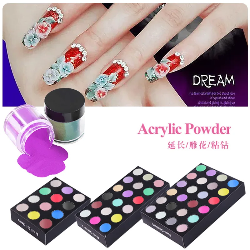 

Manicure crystal powder Carved powder color crystal nail powder 5G set of 24 colors, 18 colors and 12 colors