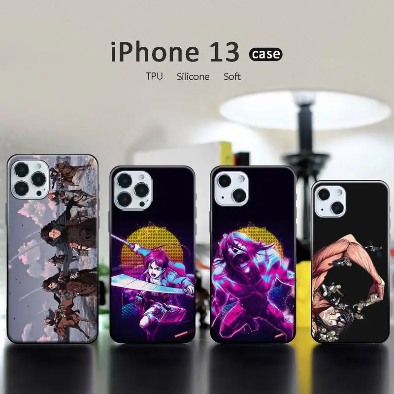 

Attack on Titan Phone Case for iphone 13 12 11 pro mini XS max 6 6s 7 8 plus X XR soft TPU coque shell funda Anime Cartoon Funda