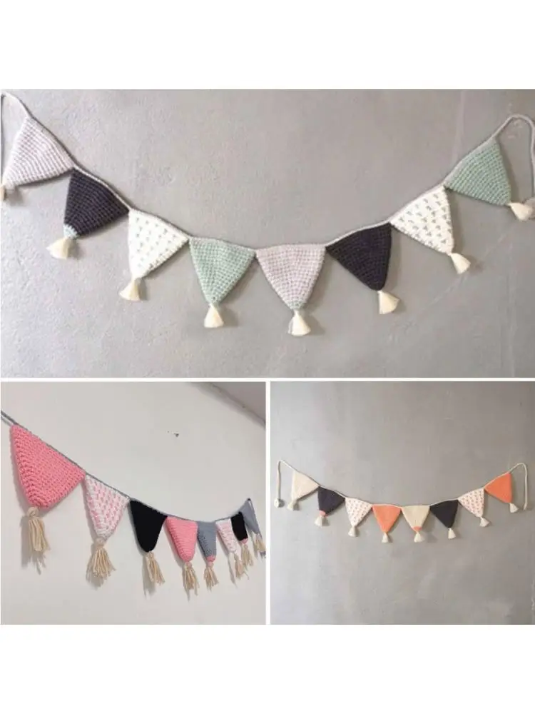 

Nordic Hand-woven Party Banner Tent Bed Ornament Kids Room Hanging Wall Decor