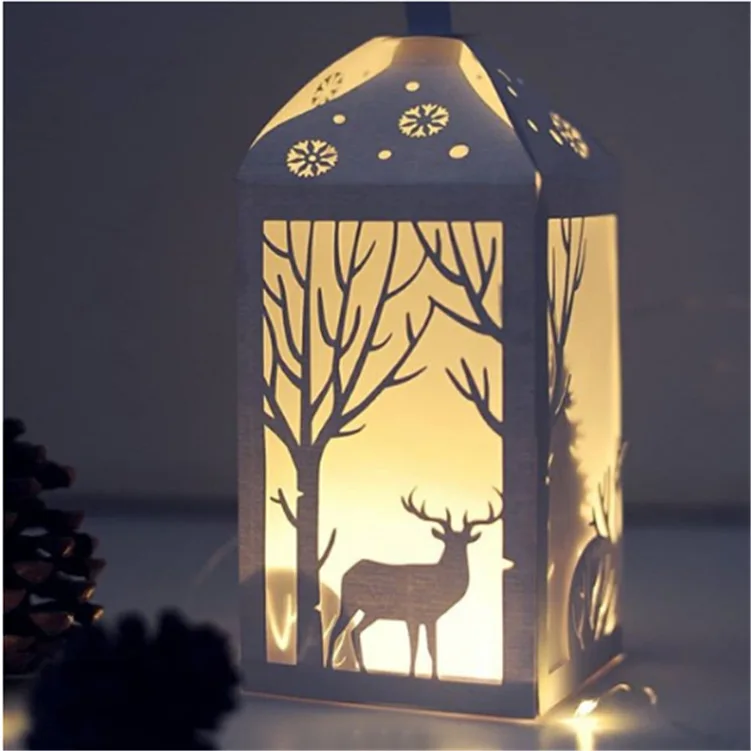 

Christmas Deer Lantern Package Ornaments Decor Cutting Dies 2020 New Die Cut &Wooden Dies For Leather Cloth Paper Craft