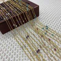 exquisite natural stone gold color line handmade rosary amethyst charm refined copper chain making diy necklace bracelet jewelry