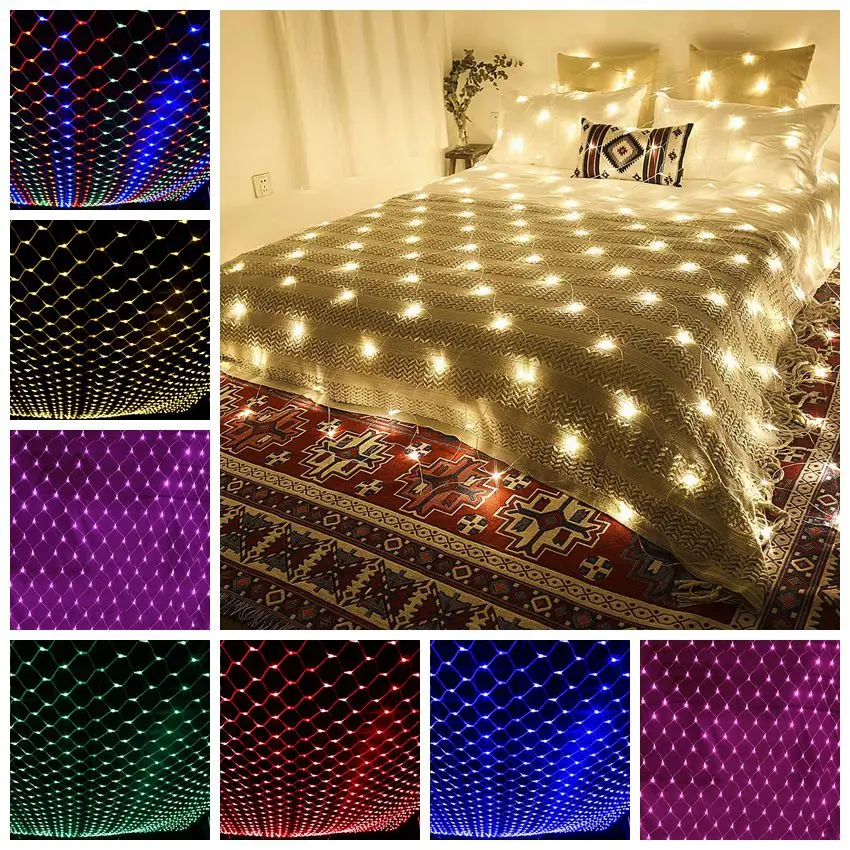 Светодиодный сетчатый светильник s 220 В Свадебный Рождественский сказочный