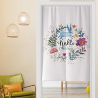 nordic cartoon printing linen door curtains noren for kitchen cafe home entrance decorative door curtains customizable curtains