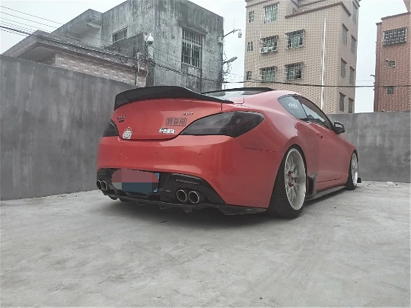 Используется для hyundai Genesis Coupe спойлер 2009 10 11 12 лет глянцевое углеродное волокно/FRP заднее крыло R стиль спойлер, аксессуары