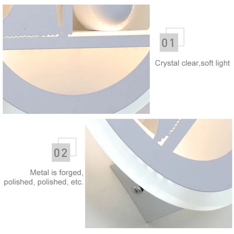 Настенный светильник в виде листа бабочки теплый белый светодиодный 18 Вт 36