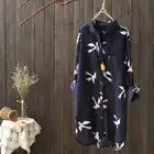 Осень 2022, блузка с принтом ZANZEA, повседневные рубашки с длинным рукавом, Женский Асимметричный кафтан с отворотом, женские блузы, Длинные Топы, туника, Халат