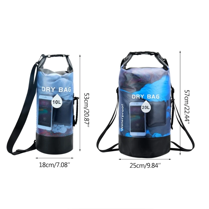 

10L 20L Waterproof Dry Bag Pack Swimming Rafting Kayaking River Trekking Floating Sailing Canoing Boating Storage Backpack H4GF