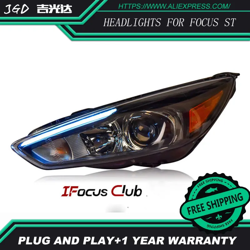 Фары головного света HID Ford Focus фары грыжа аксессуары чехол для ST 2015 2017 Стайлинг