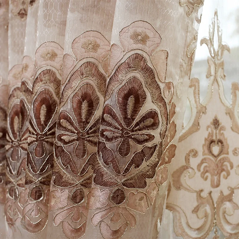 

Classical Luxury High-end Chenille Nordic Embroidery Sunshade Decoration Customization Curtains for Living Dining Room Bedroom