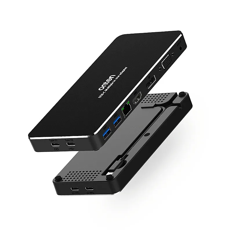 

Aluminum Usb C Hub 9 In 1 With HD RJ45 Adapter For Laptop Type c 9 Ports Hubs sd Card reader Usb c Docking Station