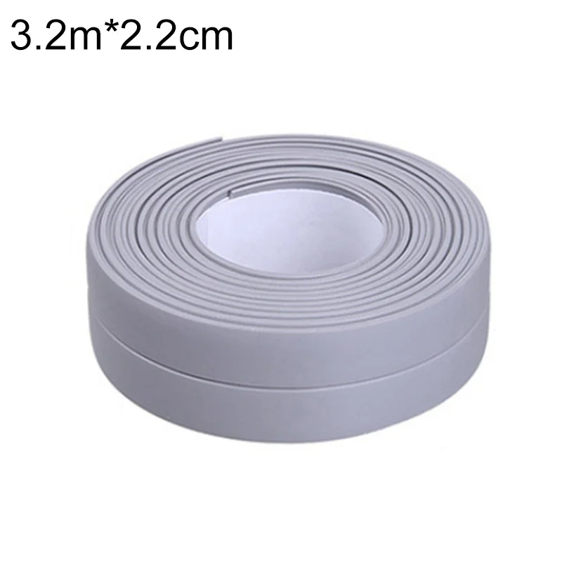 3.2mx22mm grey Угловая вклейка для щелей душ для раковины ванны уплотнительная лента самоклеящаяся лента Водонепроницаемая Настенная Наклейка для ванной кухни 3,2 м x 38 мм - Цвет: 3.2mx22mm grey