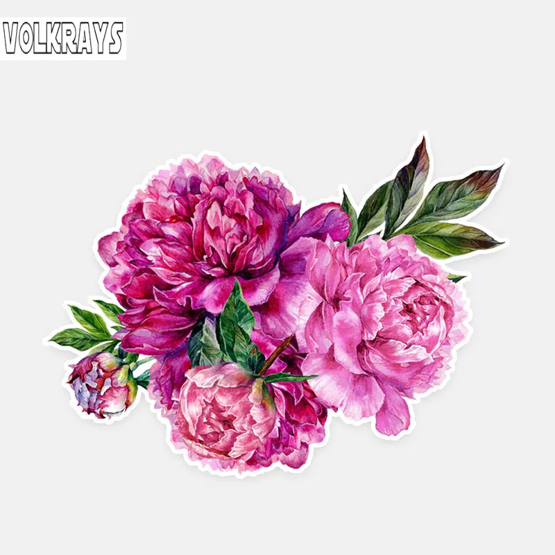 Volkrays забавная Автомобильная наклейка красивые пионы цветы Моделирование Декор