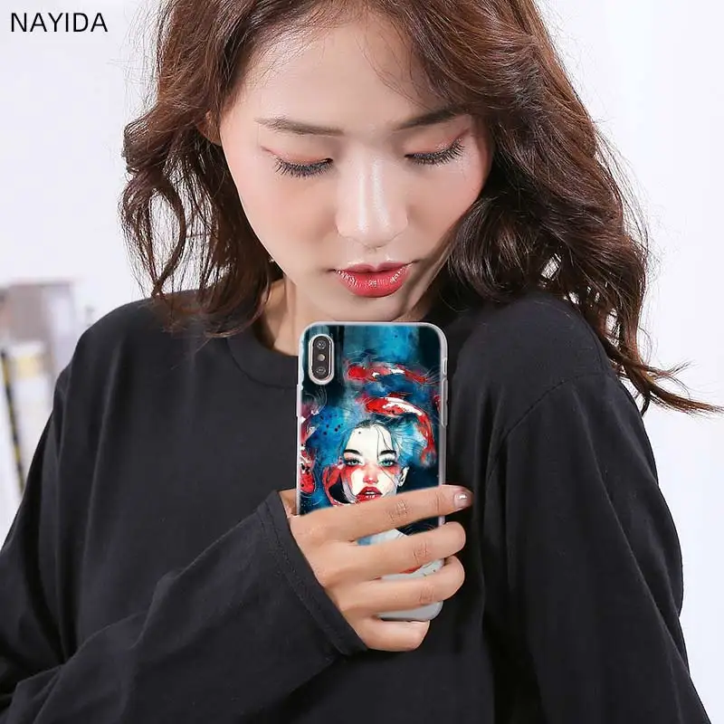 Мягкий чехол для Samsung galaxy A21 A31 A41 A51 A71 A90 A80 A70 A60 A50 A40 A30 A20 A10 a30s a40s девушка картина