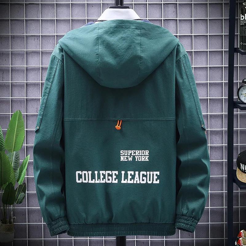 Мужская ветровка с капюшоном дышащий Повседневный весна-осень 2021 | одежда