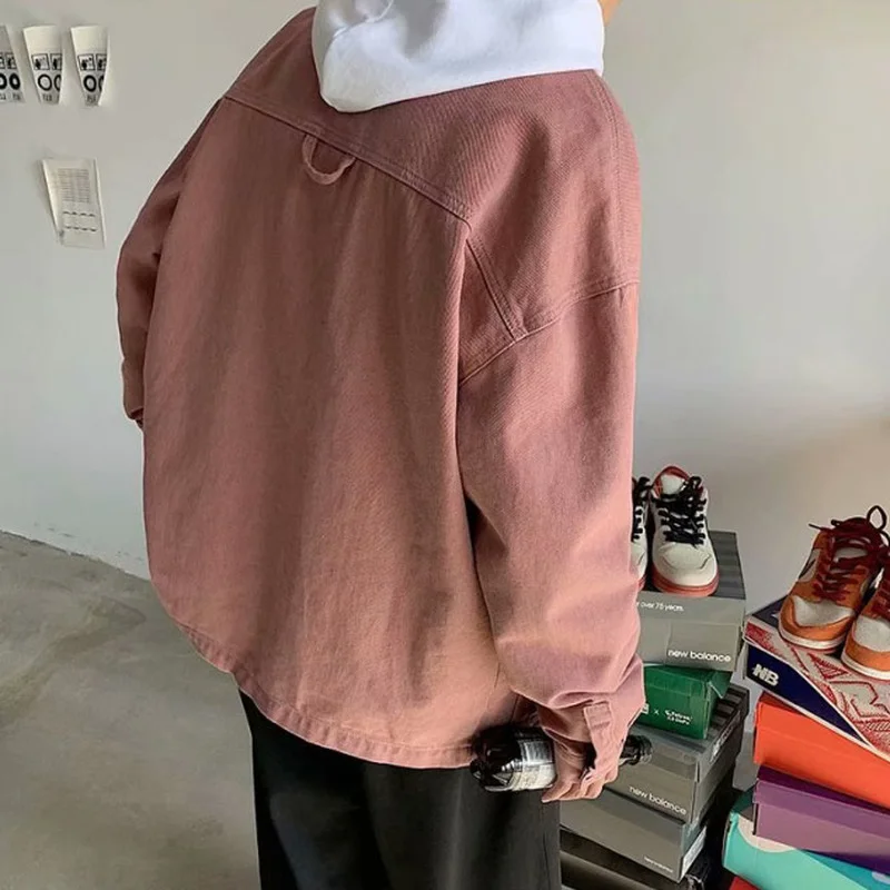 Vintage Denim Jackets Men Large Size Loose Harajuku Multi-pockets Cargo Coats Male Ins Hipsters Single Breasted Outerwear S-3XL | Мужская