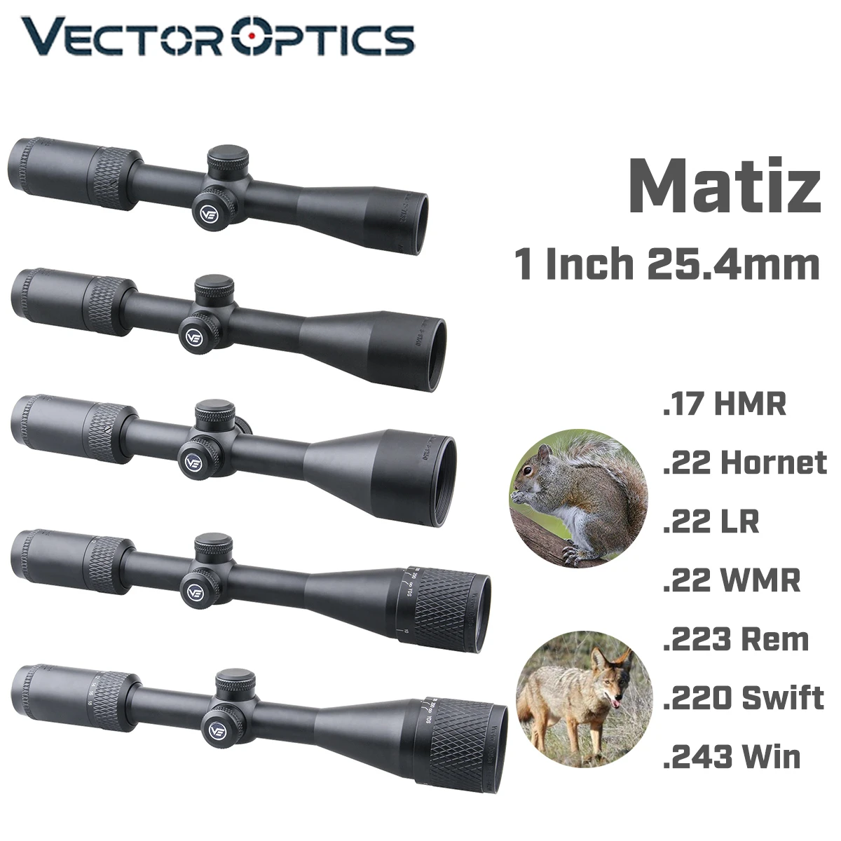Векторная оптика Matiz Series 1 дюйм 25 4 мм прицел 1/4 MOA для охотничьей стрельбы Varmint Predator.