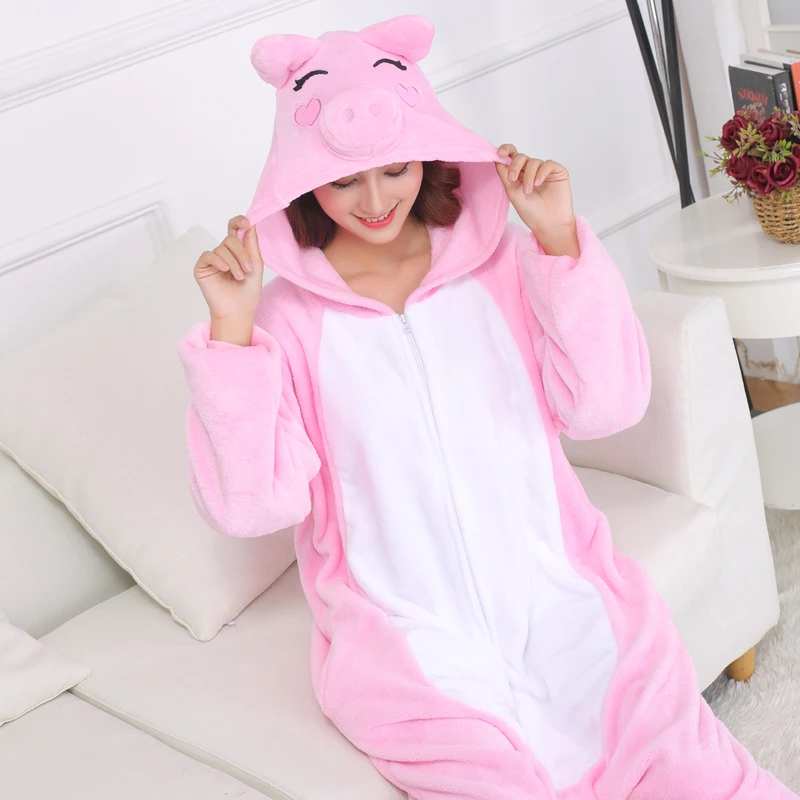 Женские комбинезоны кигуруми на молнии со Свинкой из мультфильма Женский