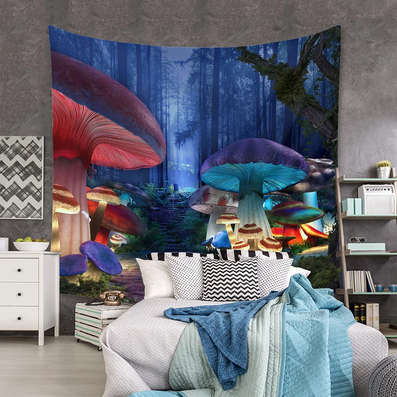 

Psychedelic Mushroom Background Cloth Room Decoration Trippy Tapestry Wall Hanging Home Decor Dormitory Apartment Decorations