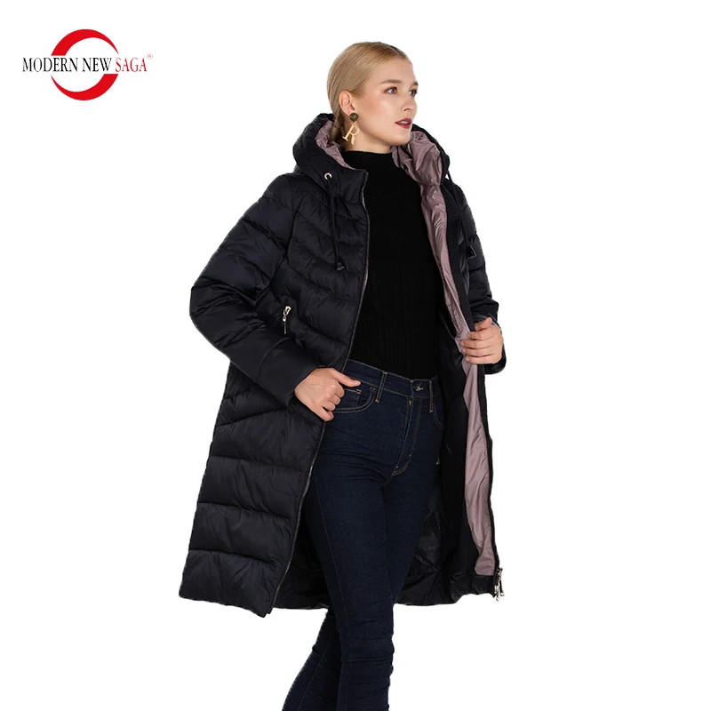 MODERN NEW SAGA Зимнее Женское Пальто Куртка Женская Зима Толстая Стеганая Длинное