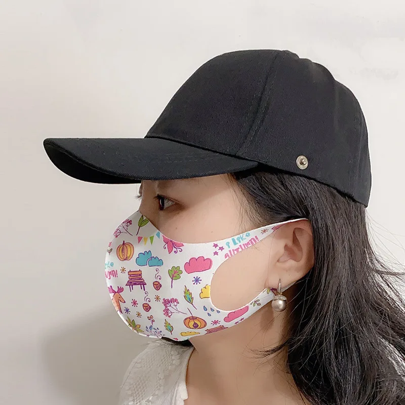 

5PCS Protective Face Mouth Mask Family Mother Daughter Son Masks Cartoon Printed Washable Filter Dustproof Thin Earloop Mask