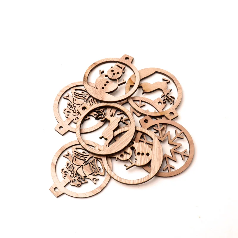 8 шт рождественские деревянные подвески украшения DIY поделки Рождественская елка