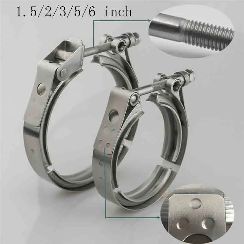 

V band Clamp Universal Stainless steel 1.5/2/3/5/6 inch exhaust downpipe V band clamp clip High Quality