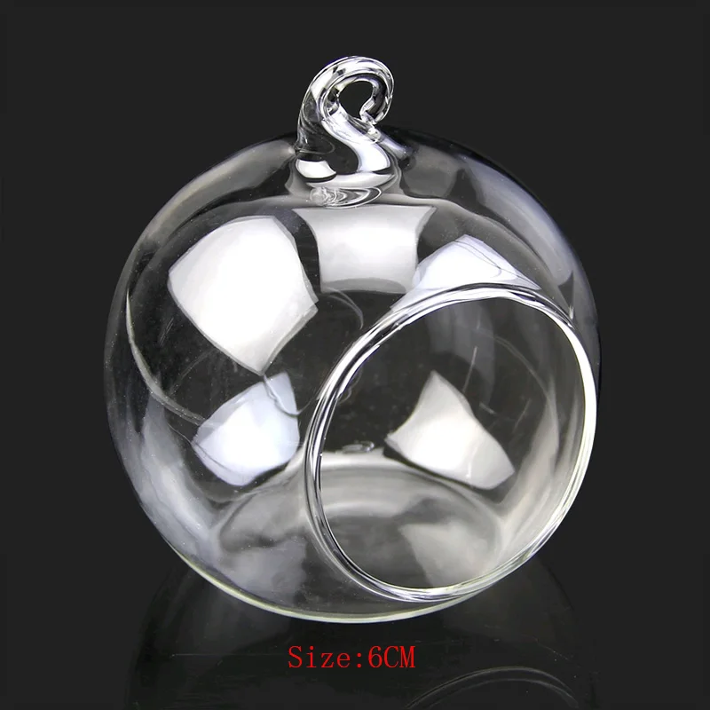 Clear Glass Round Candle Holders 6/8/10/12CM Hanging Light Candles Balls Flower Vase Containers Home Weeding Decoration | Дом и сад