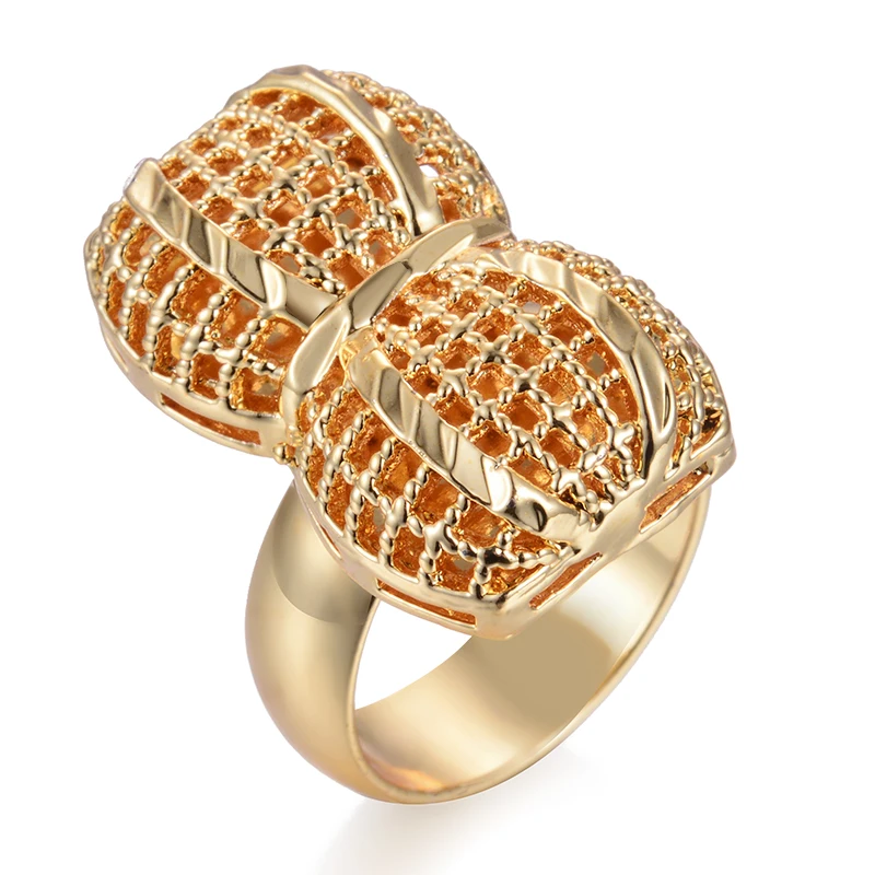 

Wando NEW Peanut Flower Ring Gold Color Trendy Delicate Engaement Jewelry for Women/Girls African/Ethiopian/Arab Items