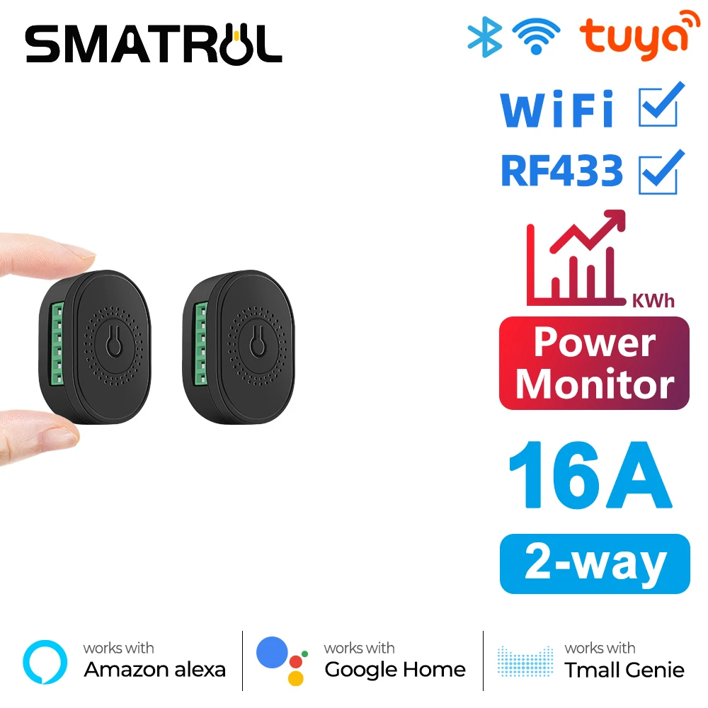 

Смарт-выключатель SMATRUL Wi-Fi RF433 16А