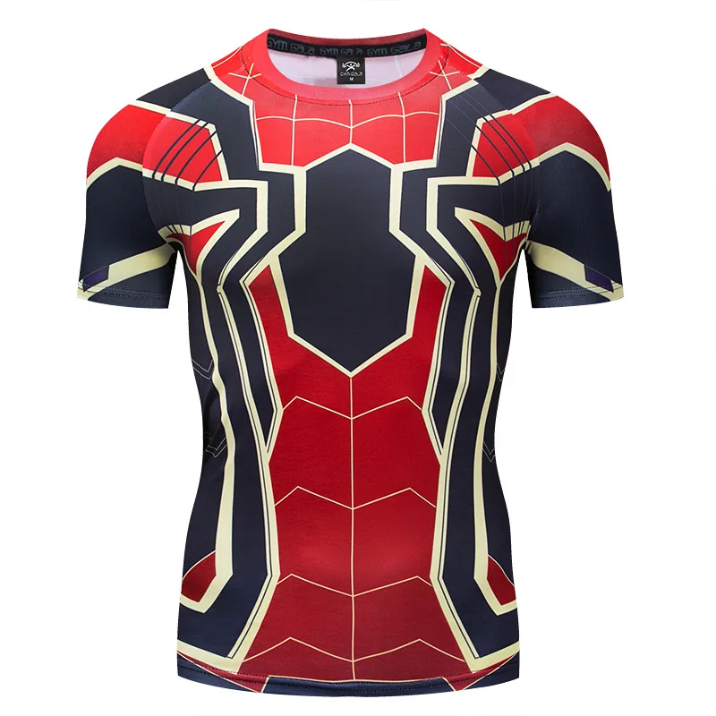 Человек паук 3D печатная Мужская компрессионная футболка футболки фитнес плотно