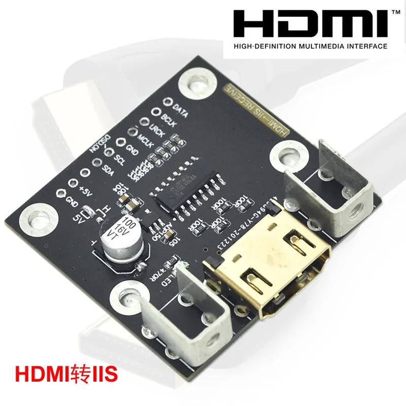 

HDMI-compatible to I2S receiver board I2S to HDMI-compatible transmitter board Differential I2S signal conversion DAC decoder
