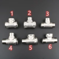 12 bsp female male thread tee type 3 three way 201 stainless steel pipe fitting connector adapter coupler