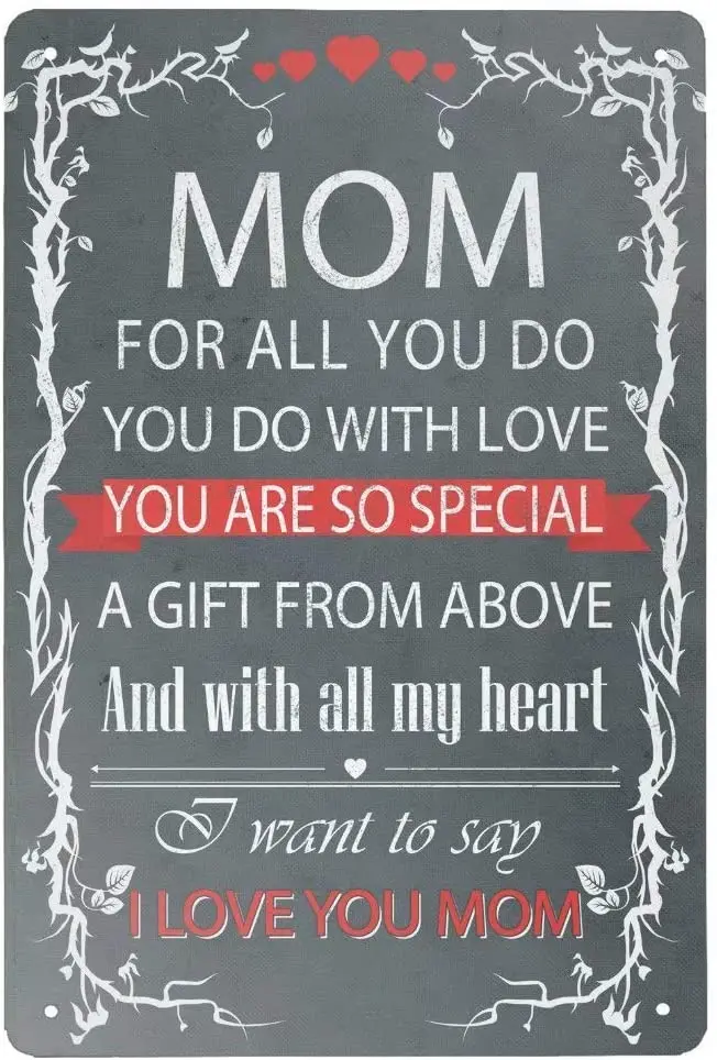 

Henriyne Vintage Metal Tin Sign Mom for All You Do You Do with Love You are So Special Quote Aluminum Sign for Home Kitchen
