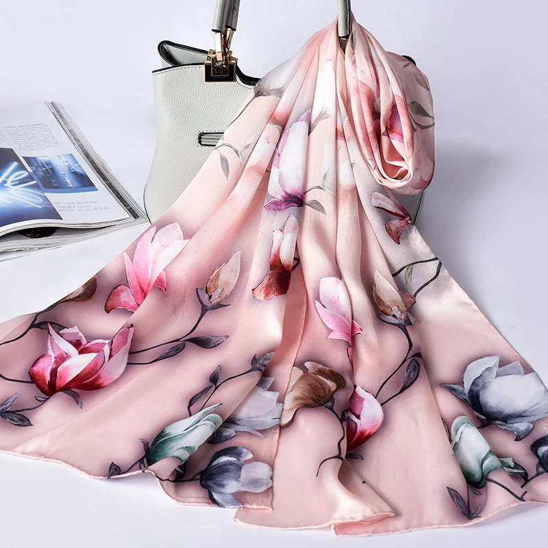 Модный шарф из натурального шелка женский роскошный бренд Hangzhou дизайнерские