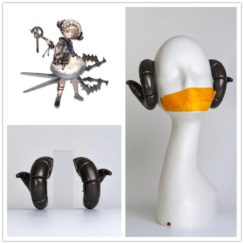 

Одежда высшего качества с рисунком из Аниме игра Arknights Бена Косплэй рога голова зажим Головные уборы средства по уходу за волосами Косплэй реквизит аксессуары для волос зажим для волос на Хэллоуин
