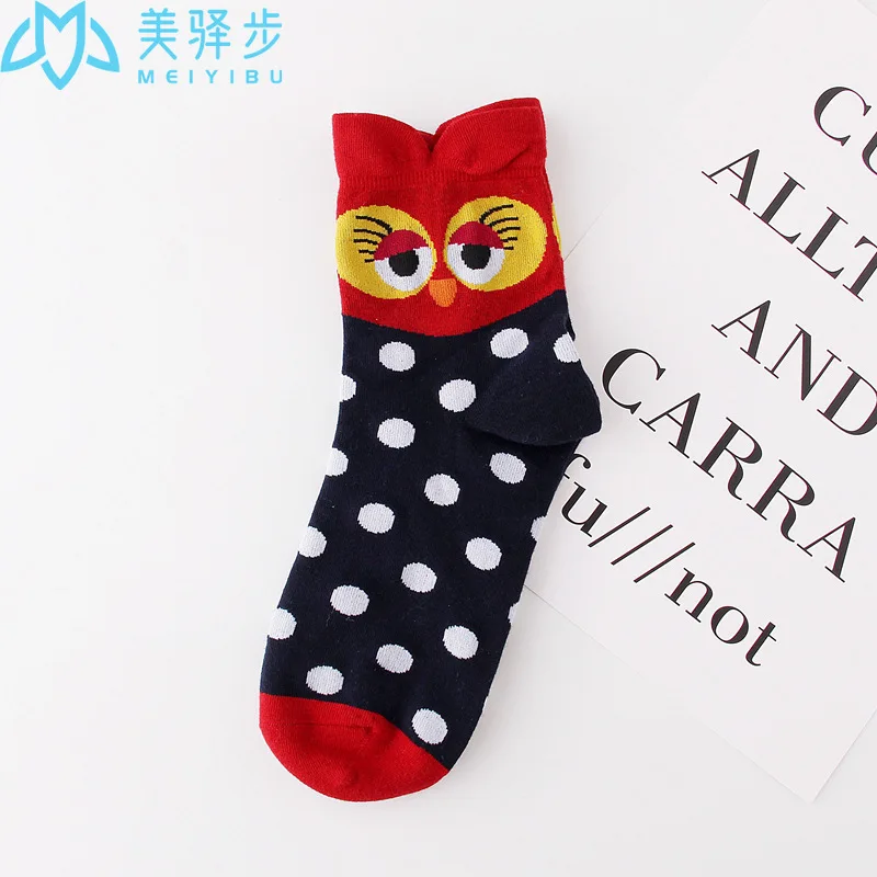 12 Pairs Per Set Cartoon Owl Socks Autumn Female Socks Hot Selling Japanese Cotton Socks Manufacturers Direct Sales