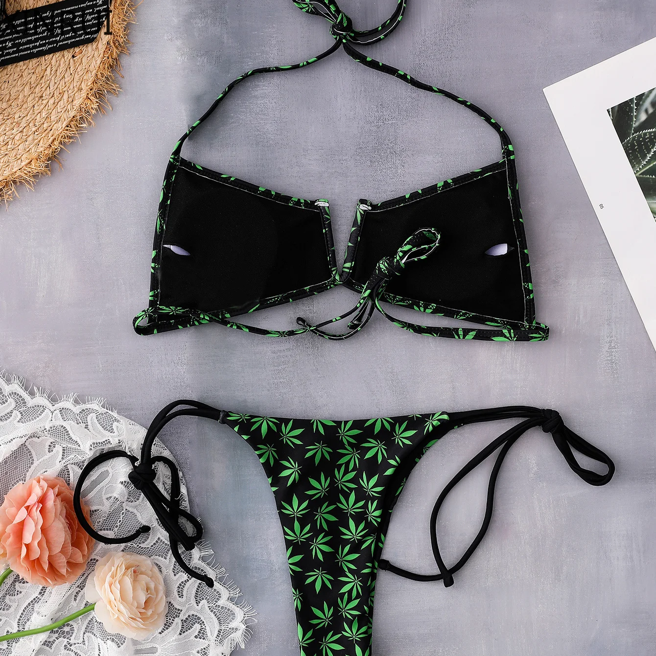

Print Bikini 2021 Sexy Swimwear Women Halter Push Up Swimsuit Female Brazilian Bikini Set Bather Bathing Suits Summer Beach Wear