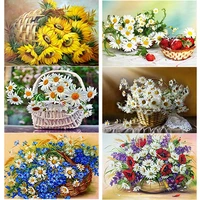 5d diy diamond painting flower diamond embroidery daisy cross stitch full square round drill crafts manual art gift home decor