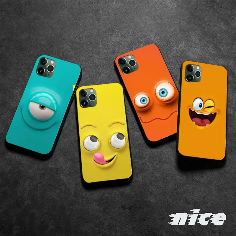 

Funny Smile Face Phone Case for iphone etui 11 12 pro se2 max xr xs x 7 8 6s 5s plus mini smart Fundas Coque Cover