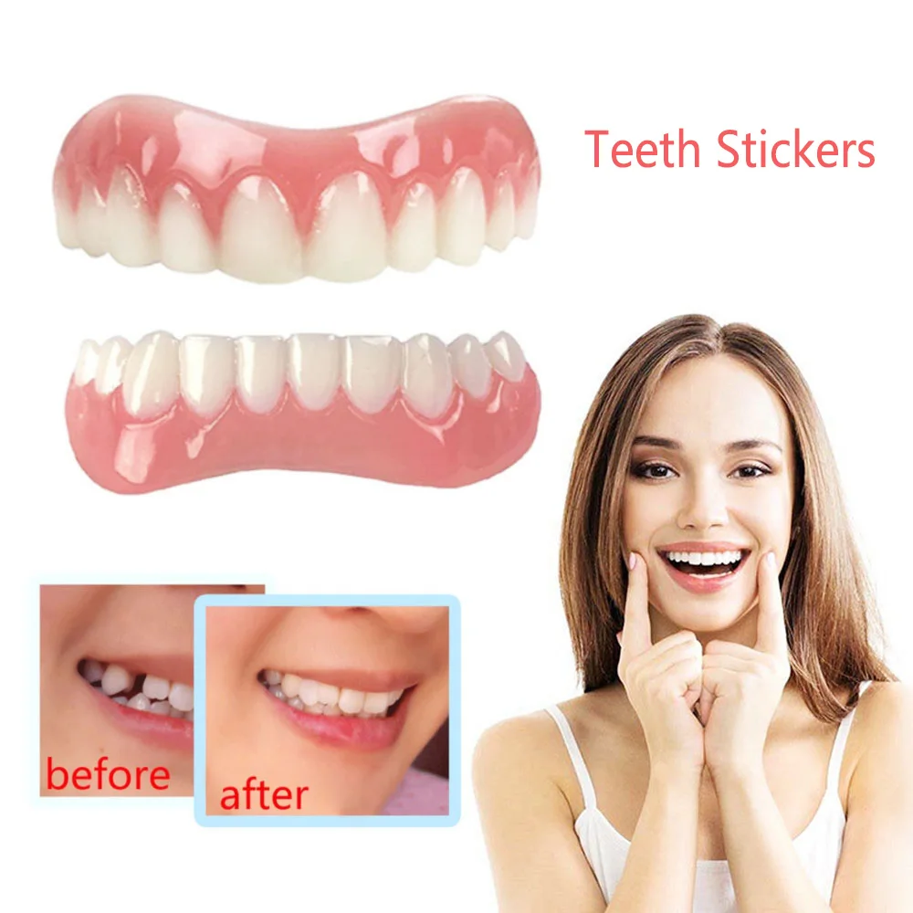 

New Dental Dentures Brace Smile Denture Upper Teeth and Lower Equipment Whitening or Second-generation Silicone Perfect Cosmetic