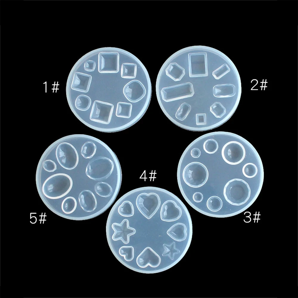 Cake Mold Round Love Diamond Rectangle Square Polygon Transparent Silicone Epoxy Crystal Pendant Crafts Decoration Mould |