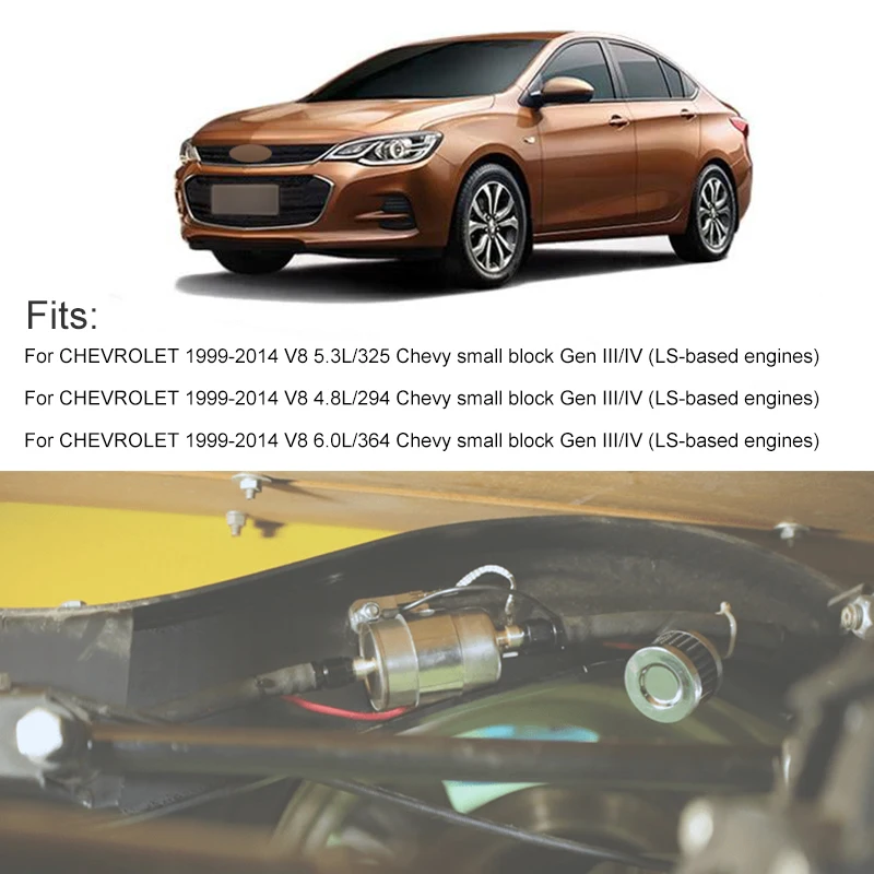 

SPEEDWOW 4 BAR Gasoline Fuel Filter Pressure Regulator For CHEVROLET 1999-2014 V8 4.8L/294 Chevy small block Gen III/IV