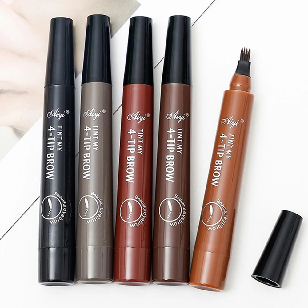 

Waterproof 4 Fork 3D Eyebrow Pencil Natural Long Lasting Liquid Brown Nib Tattoo Eyebrow Pencil Eyebrow Makeup Cosmetics