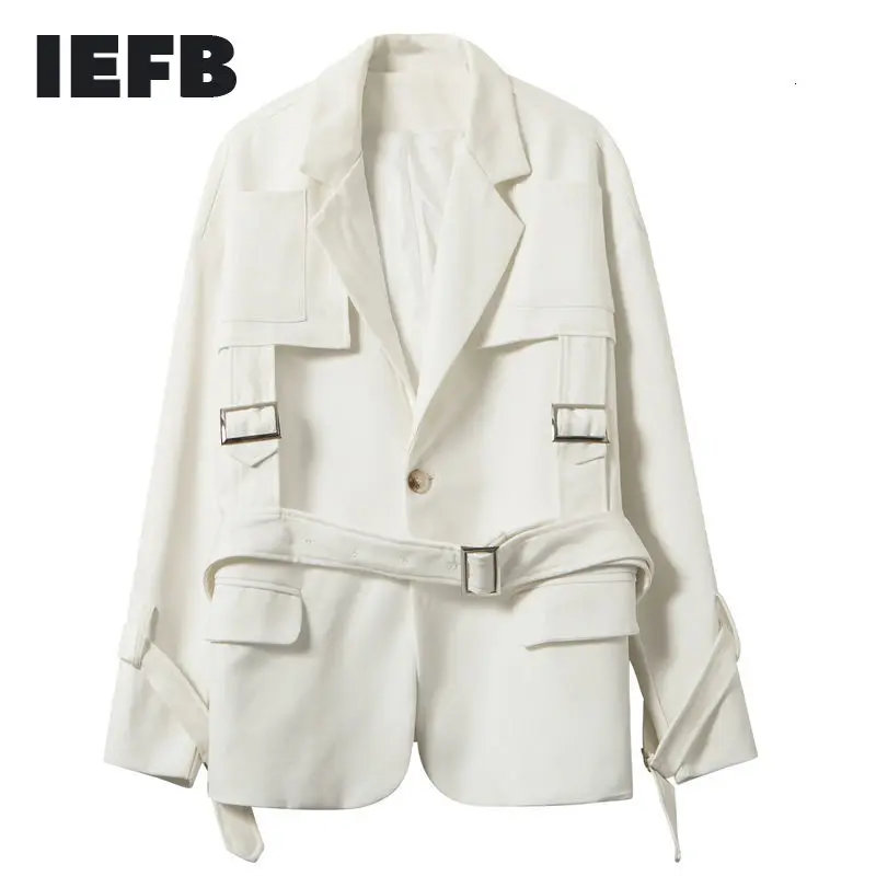 

Мужские блейзеры IEFB, Новинка осени 2021, индивидуальный дизайн, трендовая разборка, многослойный Повседневный модный костюм, пальто для мужчи...