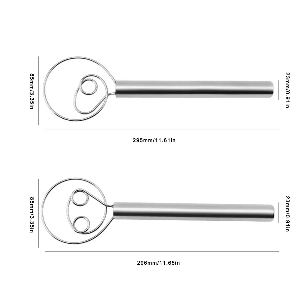 

New Dough Whisk 304 Stainless Steel Coil Bread Whisk Kitchen Baking Flour Mixer Manual Dough Whisk Tool Baking Tool wholesale