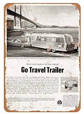 

Rustic Travel Trailers Vintage Look Metal Sign